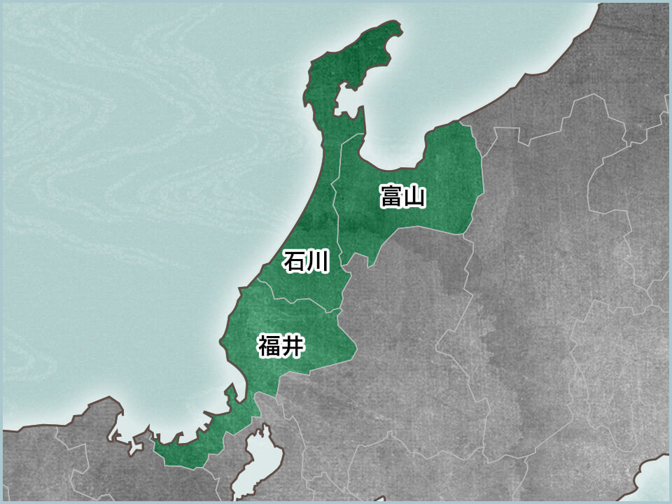 北陸の地図