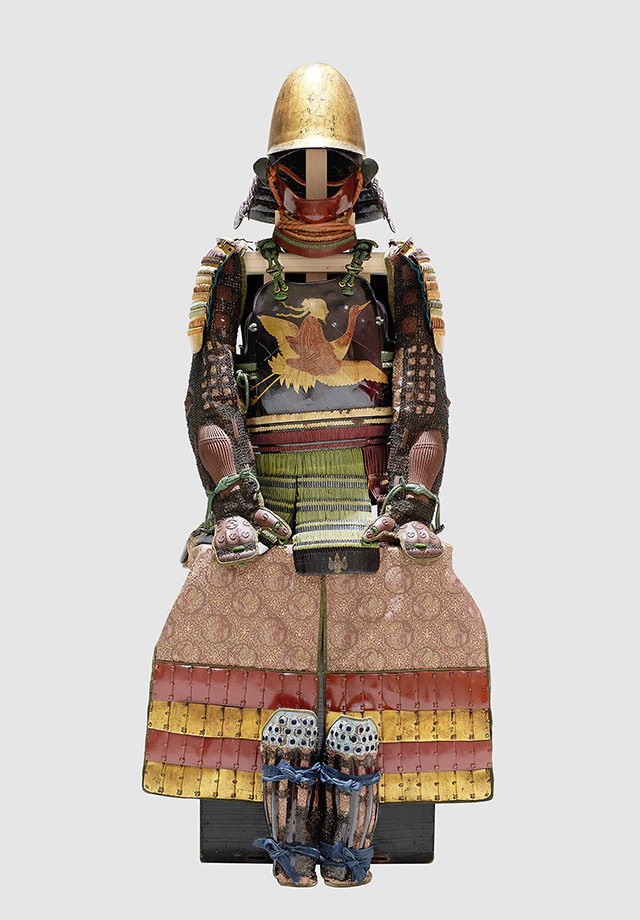 黒漆塗鶴仙人蒔絵 仏腰取二枚胴具足