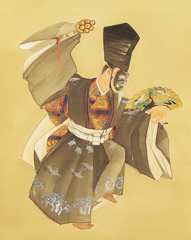 長江桂舟 三番叟画賛幅